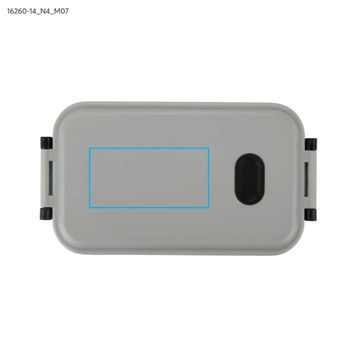 Schemat znakowania dla Tampondruk - N4 na gadżecie: TAPAS lunchbox z logo 850 ml, szary z klipsami