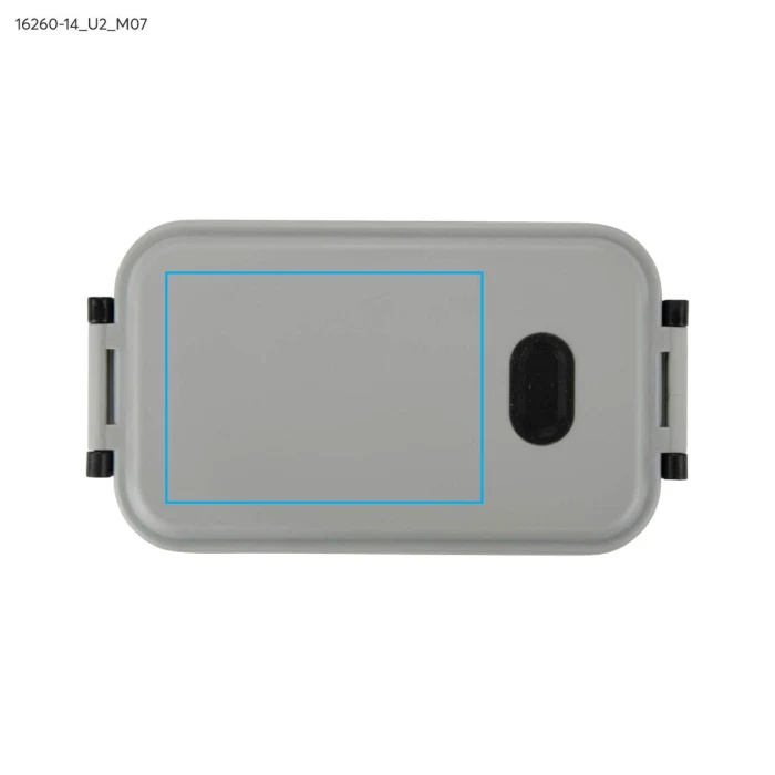 Schemat znakowania dla Nadruk UV - U2 na gadżecie: TAPAS lunchbox z logo 850 ml, szary z klipsami
