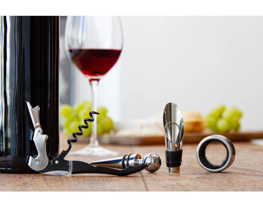 Fiano zestaw do wina z grawerem w naturalnym krafcie