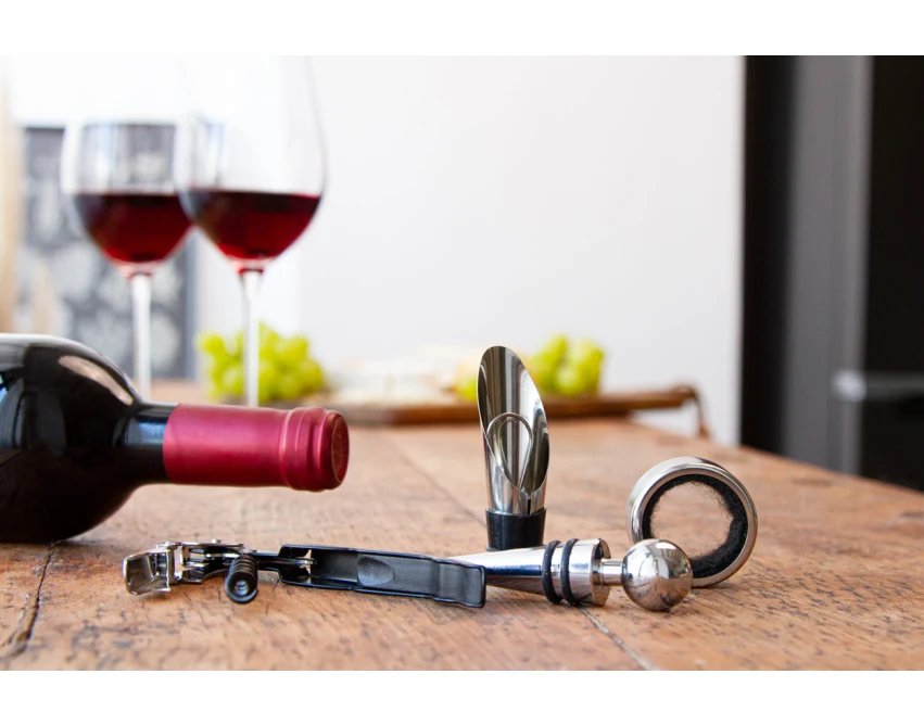 Fiano zestaw do wina z grawerem w naturalnym krafcie