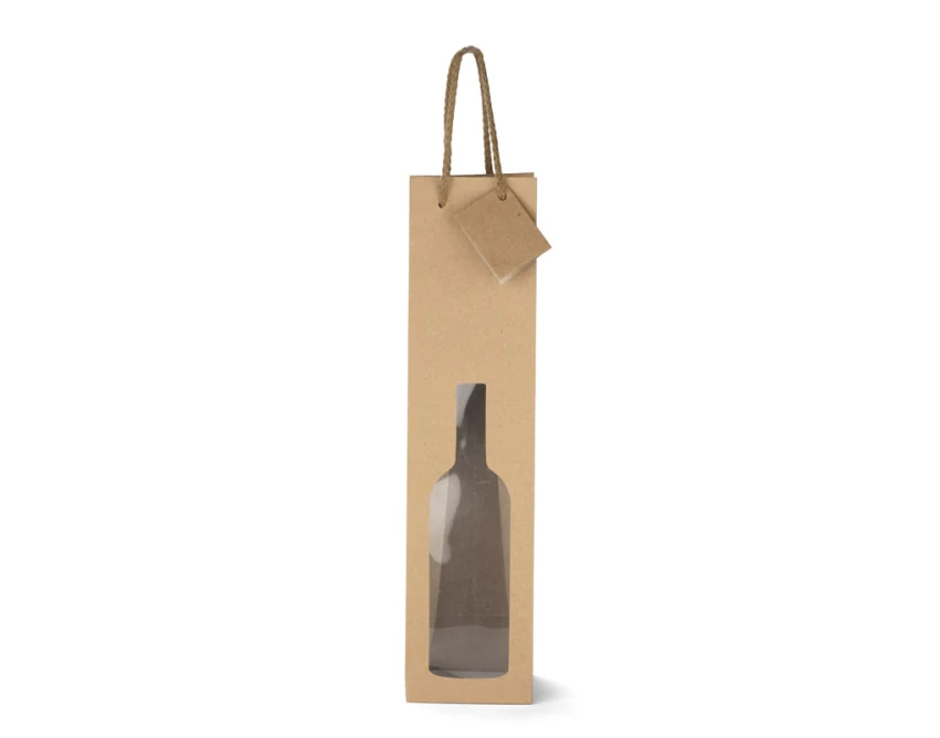GABA torba papierowa z nadrukiem, brązowa na wino