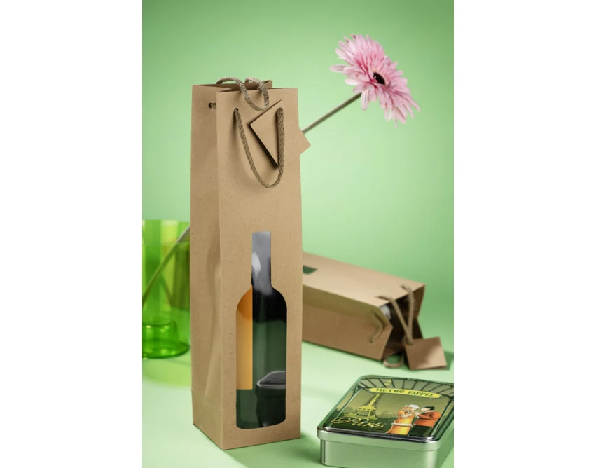 GABA torba papierowa z nadrukiem, brązowa na wino