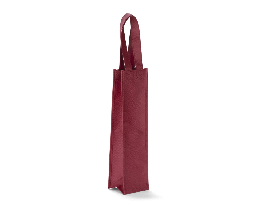 BINU torba non woven na wino z logo, bordowa