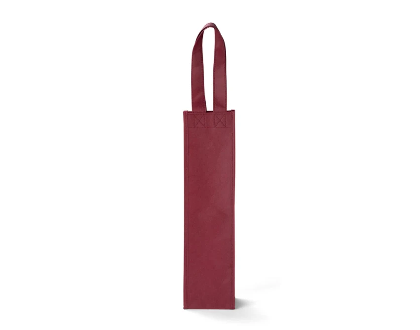 BINU torba non woven na wino z logo, bordowa