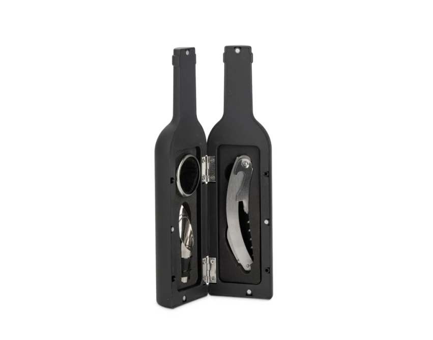 SOMMELIER zestaw do wina w czarnym etui z tworzywa