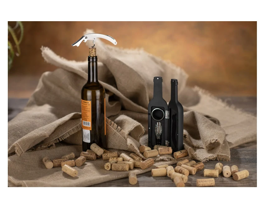 SOMMELIER zestaw do wina w czarnym etui z tworzywa