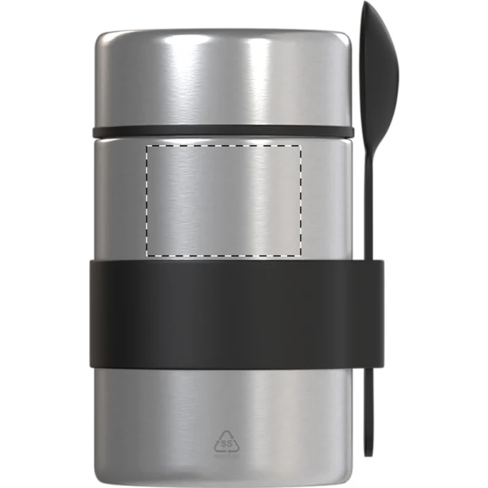 Schemat znakowania dla Grawerowanie laserowe - E3 na gadżecie: Lunchbox z logo 450 ml – srebrny słoik termiczny