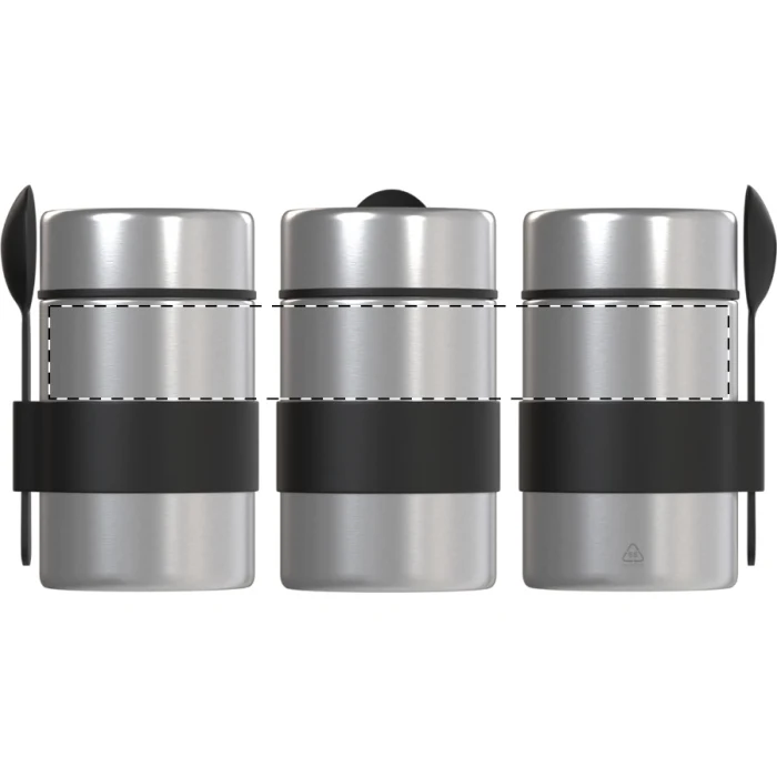 Schemat znakowania dla Grawerowanie laserowe - ER1 na gadżecie: Lunchbox z logo 450 ml – srebrny słoik termiczny