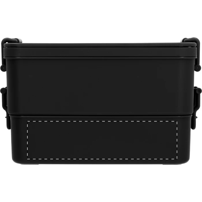 Schemat znakowania dla Sitodruk - S2 na gadżecie: Duplox lunchbox z logo, czarny z tworzywa PP