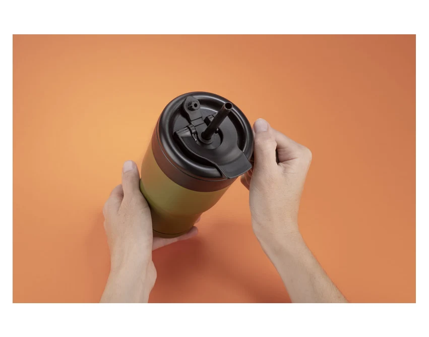 Kubek termiczny TUVO 530 ml, stal, z rączką