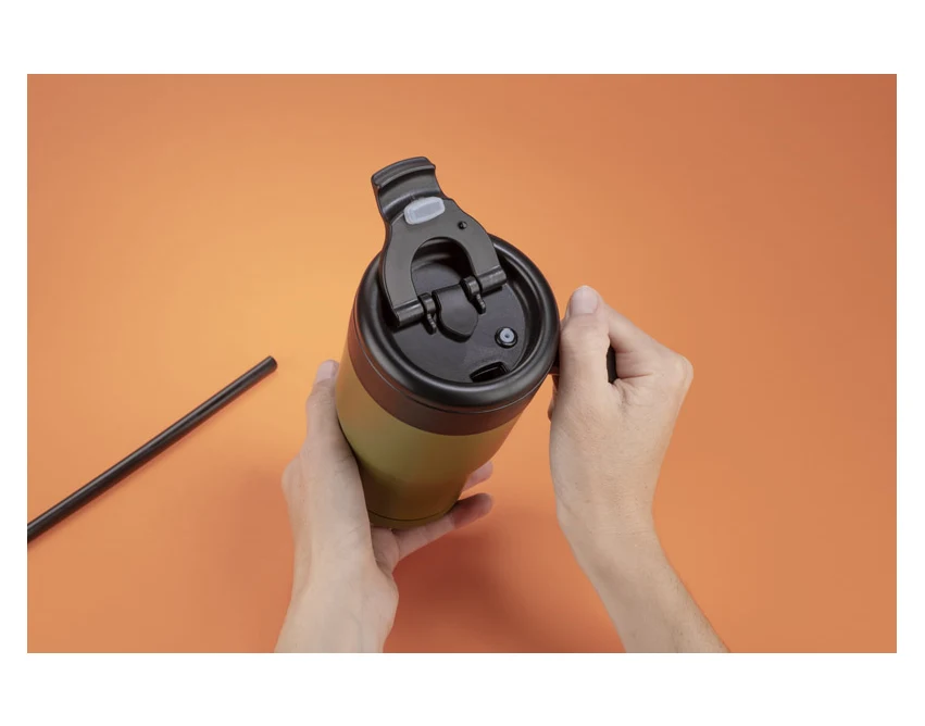 Kubek termiczny TUVO 530 ml, stal, z rączką