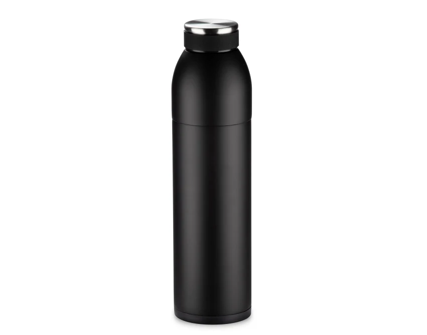 Butelka termiczna DUAL 600 ml czarna z kubkiem
