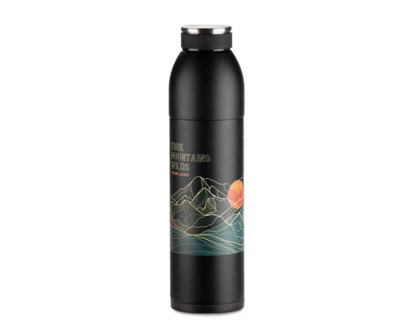 Butelka termiczna DUAL 600 ml czarna z kubkiem