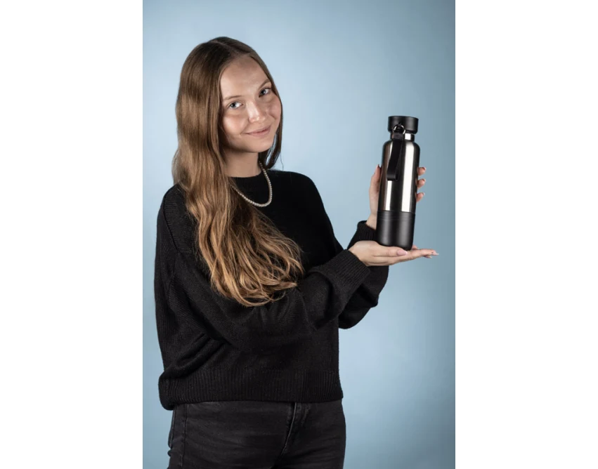 RON butelka termiczna metalowa 500 ml z karabińczykiem