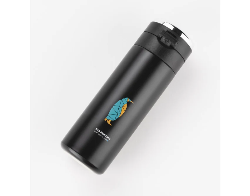 FOKS kubek termiczny 420 ml czarny mat z logo