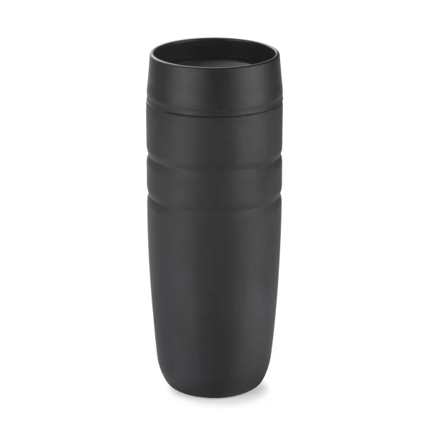 Kubek termiczny z nadrukiem UNIT czarny matowy 350 ml