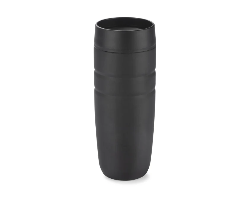 Kubek termiczny z nadrukiem UNIT czarny matowy 350 ml