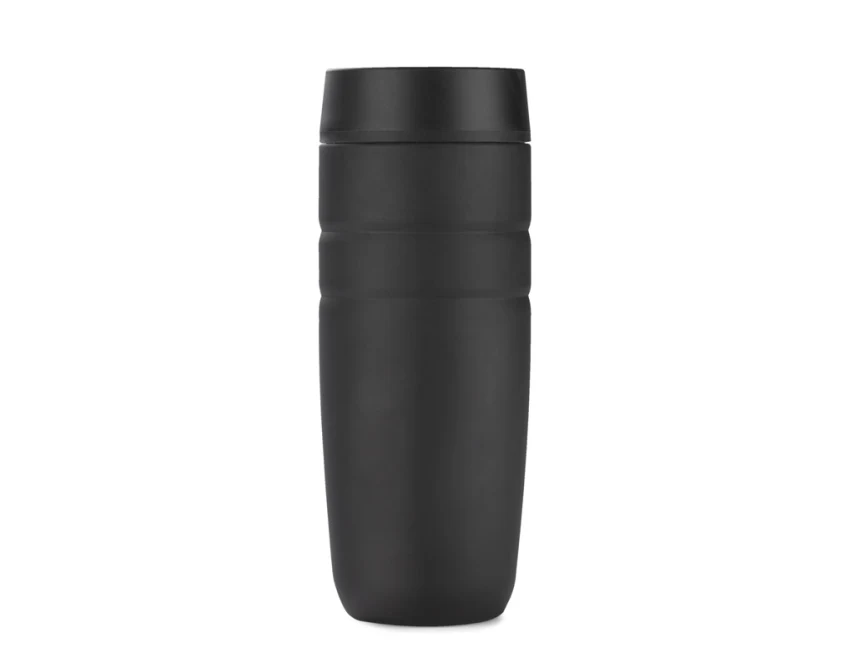 Kubek termiczny z nadrukiem UNIT czarny matowy 350 ml