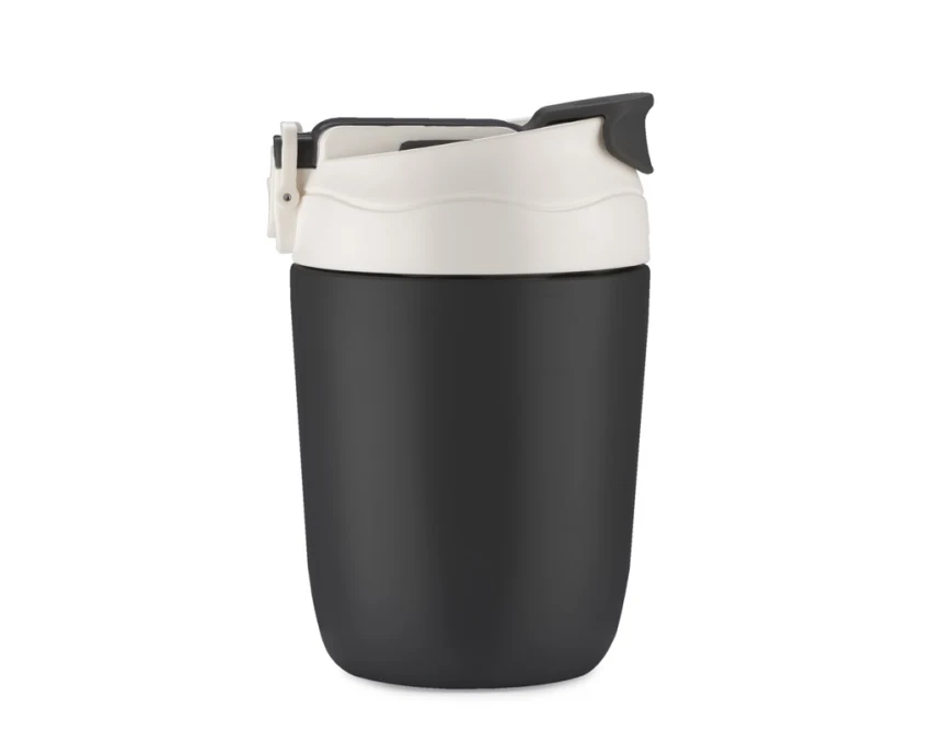 DOPPIO kubek termiczny ze słomką 360 ml matowa czerń