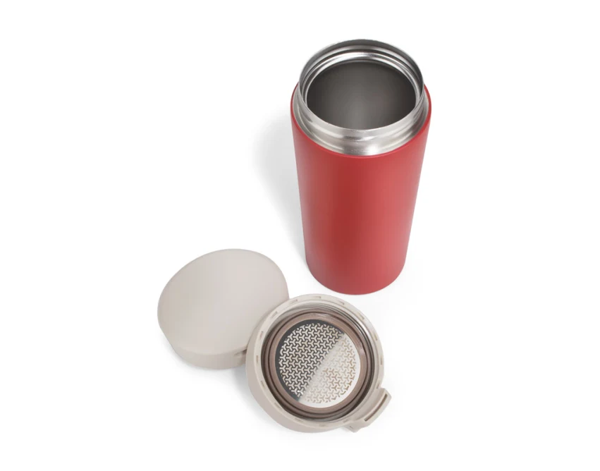 STAR kubek termiczny z sitkiem 350 ml czerwony