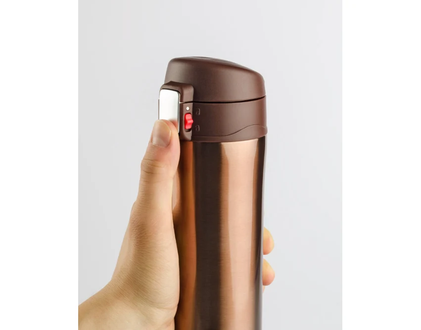 LOCK kubek termiczny z ustnikiem 440 ml brązowy
