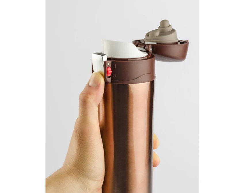 LOCK kubek termiczny z ustnikiem 440 ml brązowy
