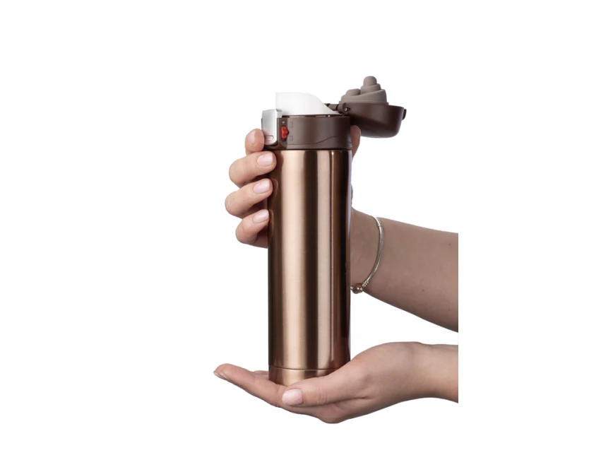 LOCK kubek termiczny z ustnikiem 440 ml brązowy