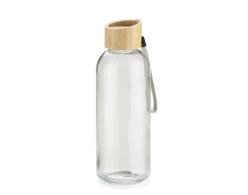 VITRO butelka szklana do wody 650 ml z bambusem