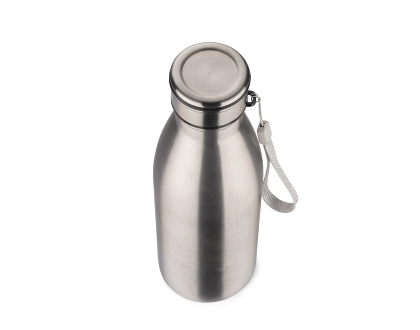 KONRA butelka z nadrukiem stalowa srebrna 600 ml