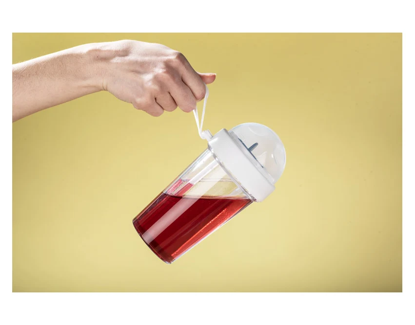 Bidon z nadrukiem DUI 420 ml biały z dwiema komorami