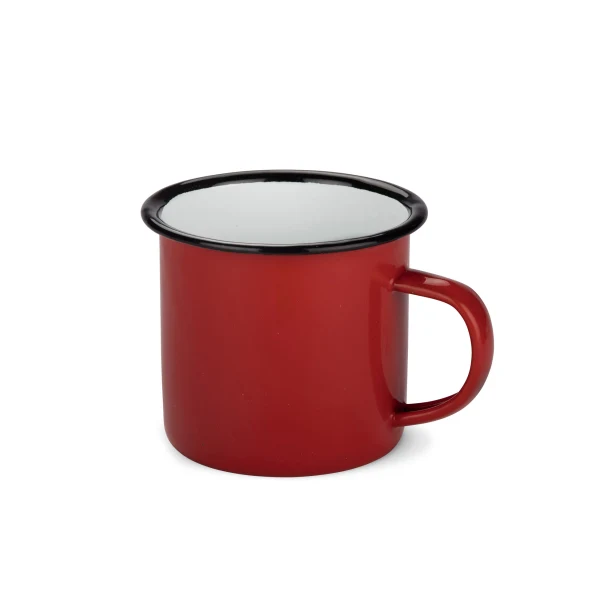 Kubek emaliowany EMAL 300 ml czerwony z nadrukiem