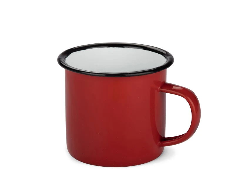 Kubek emaliowany EMAL 300 ml czerwony z nadrukiem