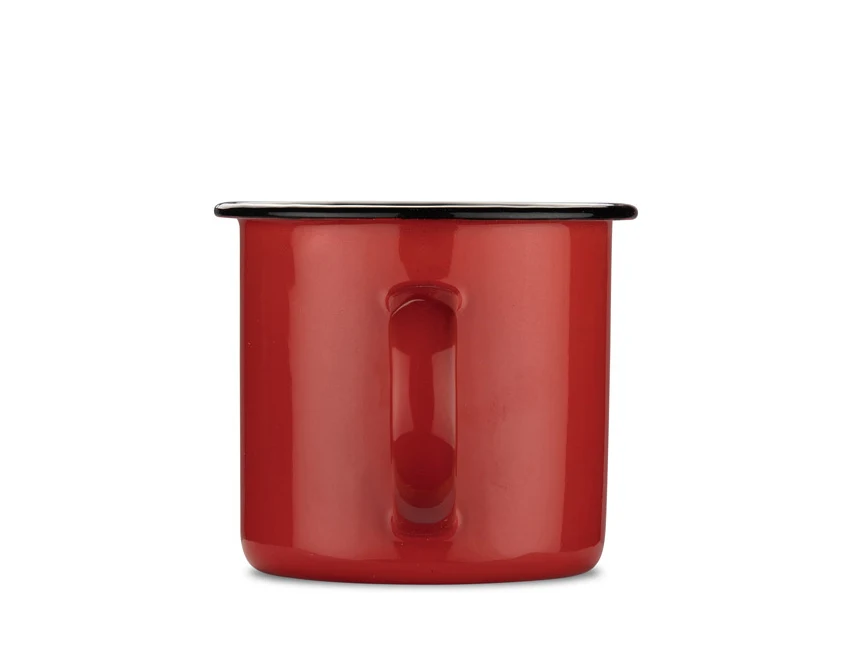 Kubek emaliowany EMAL 300 ml czerwony z nadrukiem