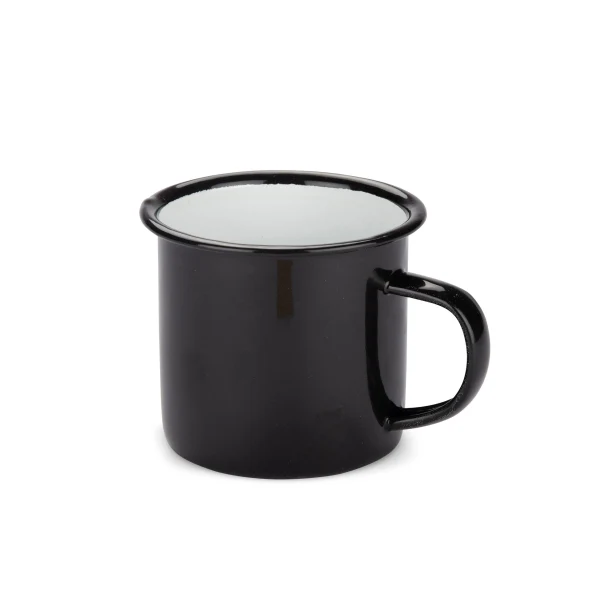 EMAL kubek emaliowany 300ml czarny z własnym nadrukiem