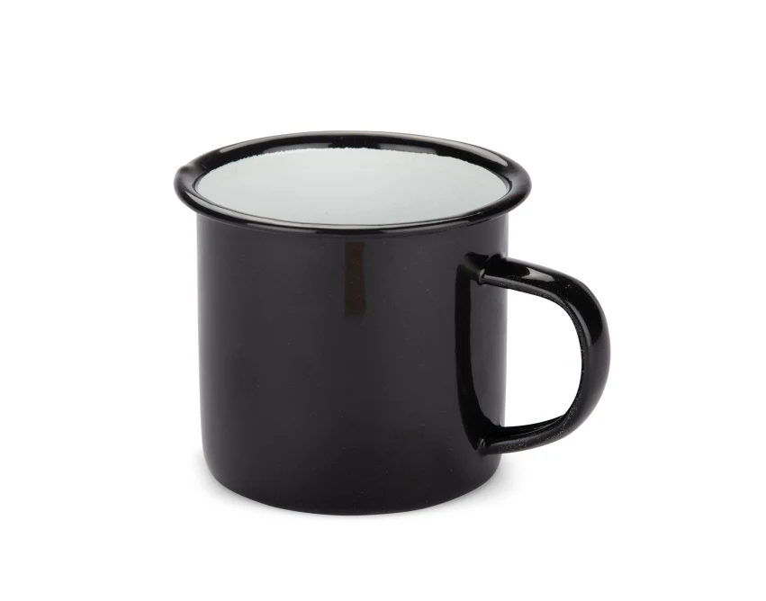 EMAL kubek emaliowany 300ml czarny z własnym nadrukiem