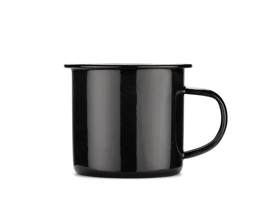EMAL kubek emaliowany 300ml czarny z własnym nadrukiem