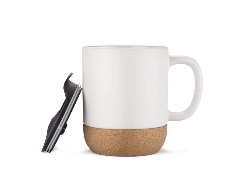 SOFTEL kubek ceramiczny z nadrukiem 300ml, korkowe dno