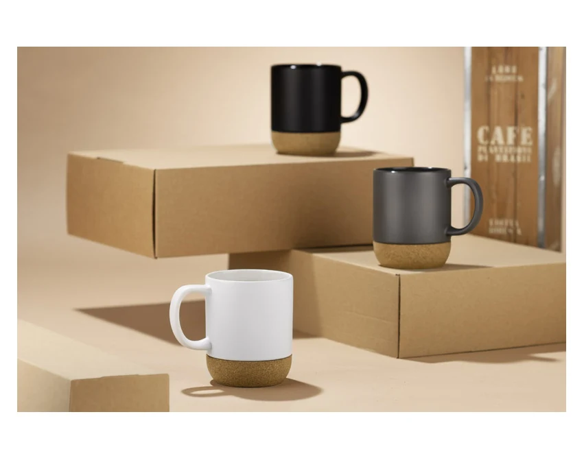 SOFTEL kubek ceramiczny z nadrukiem 300ml, korkowe dno