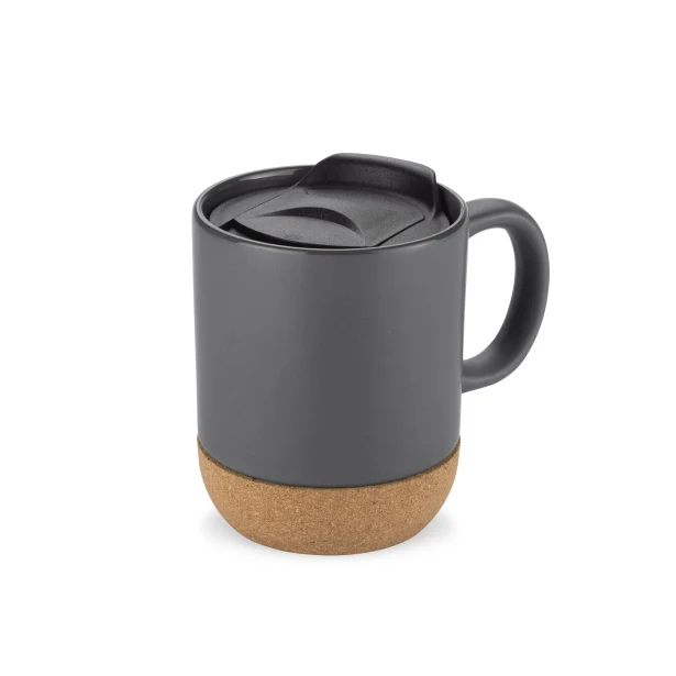 Kubek ceramiczny SOFTEL z przykrywką, korkowy spód