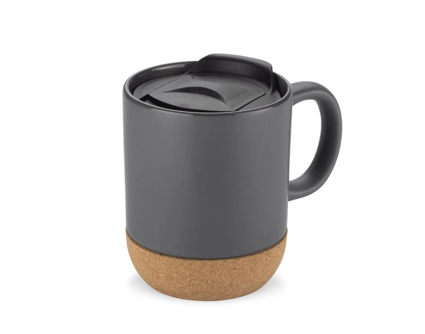 Kubek ceramiczny SOFTEL z przykrywką, korkowy spód