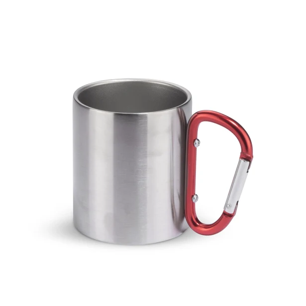 CAMPIC kubek metalowy z grawerem 200 ml, karabińczyk