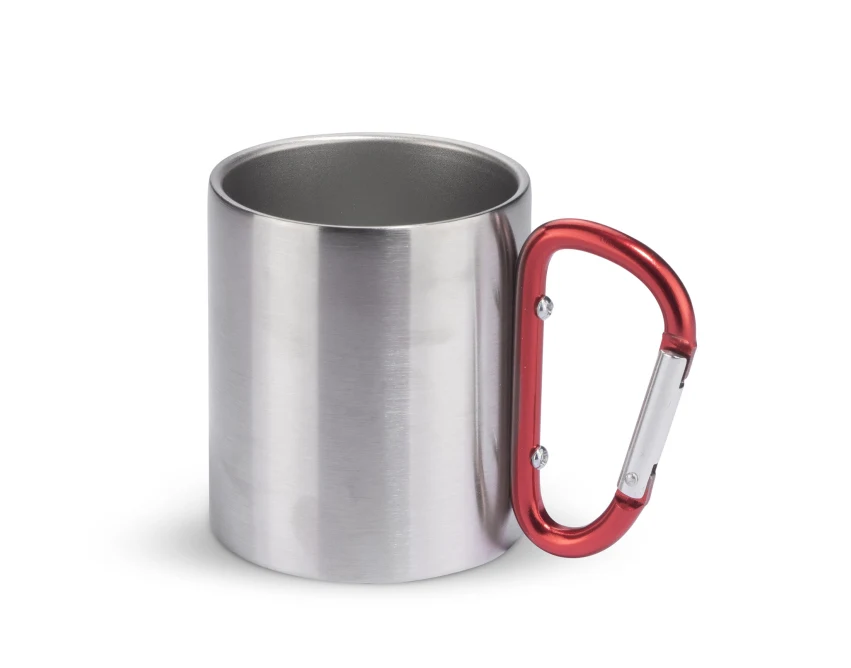 CAMPIC kubek metalowy z grawerem 200 ml, karabińczyk