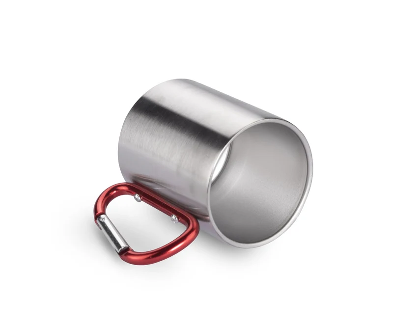 CAMPIC kubek metalowy z grawerem 200 ml, karabińczyk