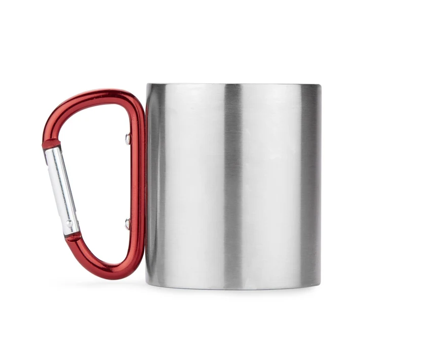 CAMPIC kubek metalowy z grawerem 200 ml, karabińczyk