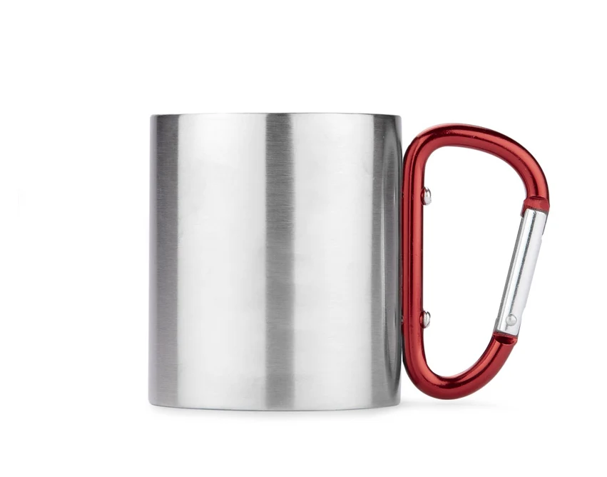 CAMPIC kubek metalowy z grawerem 200 ml, karabińczyk