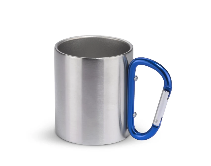 Kubek metalowy z logo CAMPIC 200 ml z karabińczykiem
