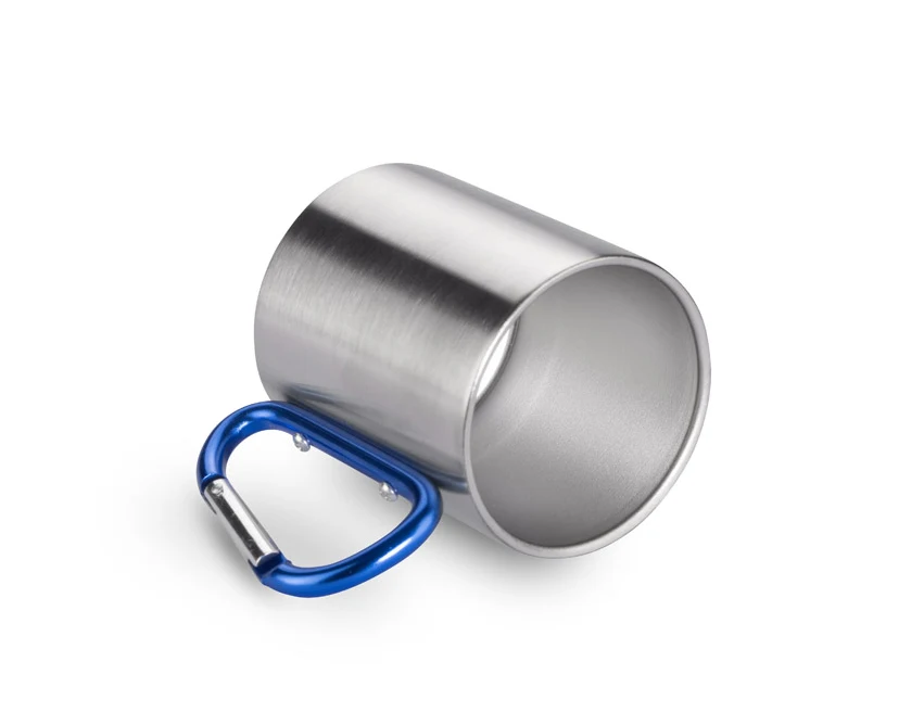 Kubek metalowy z logo CAMPIC 200 ml z karabińczykiem