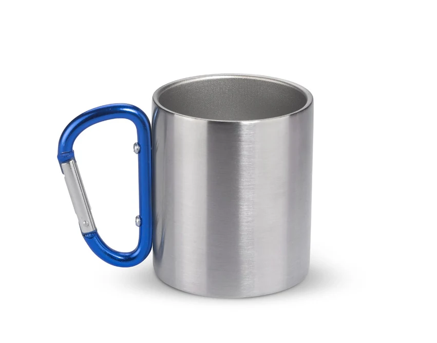 Kubek metalowy z logo CAMPIC 200 ml z karabińczykiem
