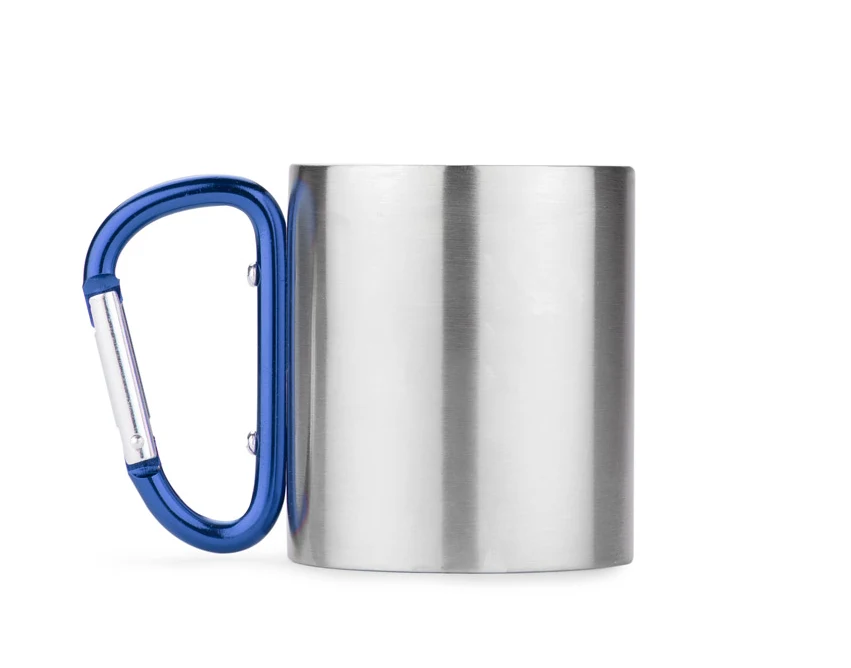 Kubek metalowy z logo CAMPIC 200 ml z karabińczykiem