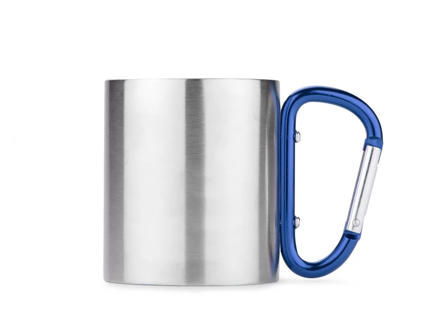 Kubek metalowy z logo CAMPIC 200 ml z karabińczykiem